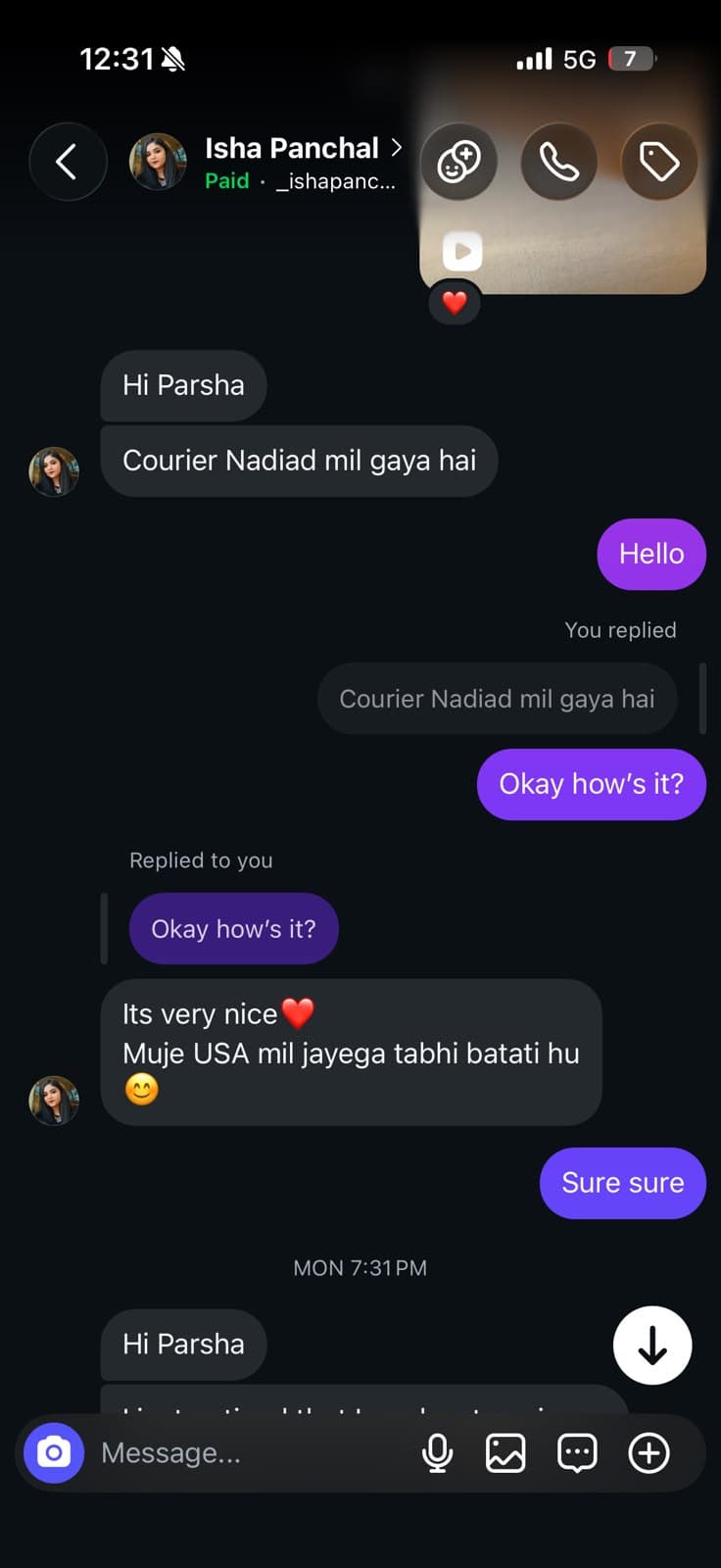 Chat with Isha Panchal