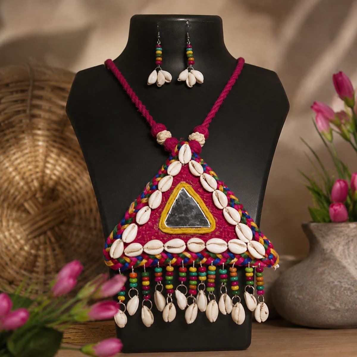 Pink Gamthi Necklace view 3