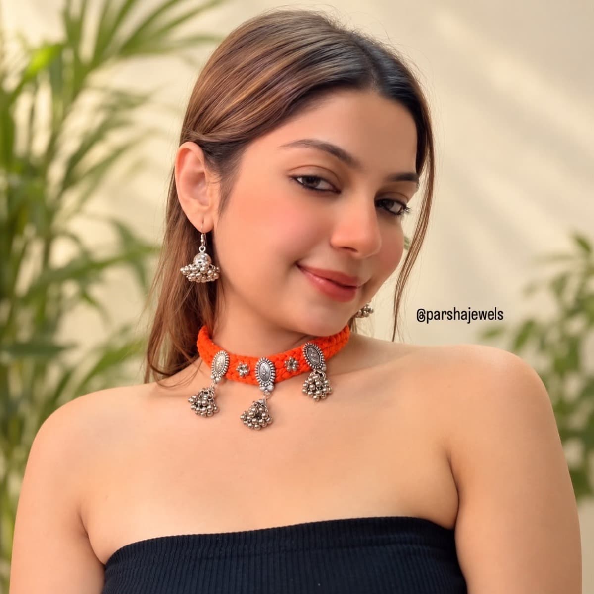 Jhumka choker set view 4