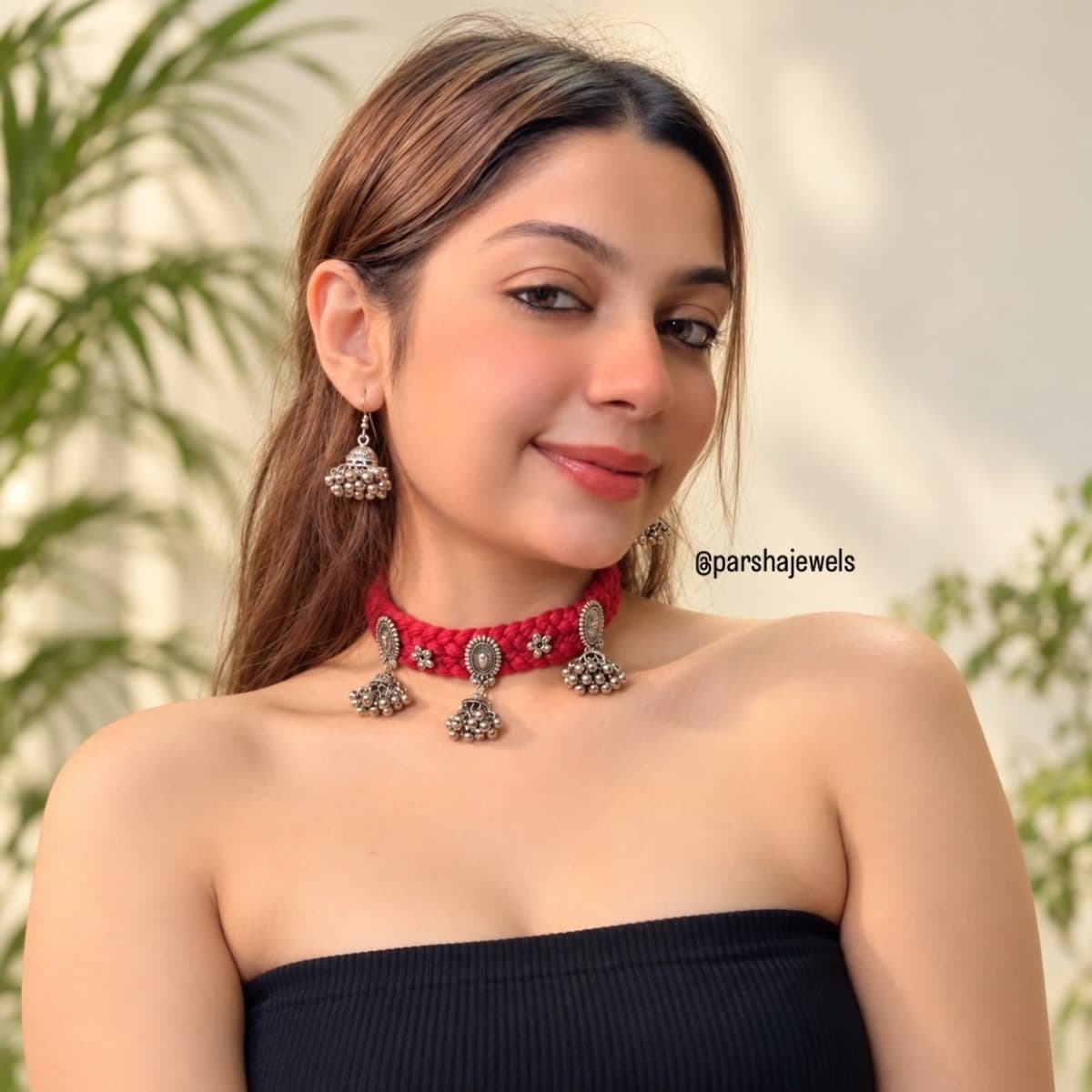Jhumka choker set view 8