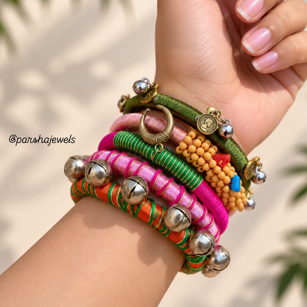 Boho multicolour bangles view 2