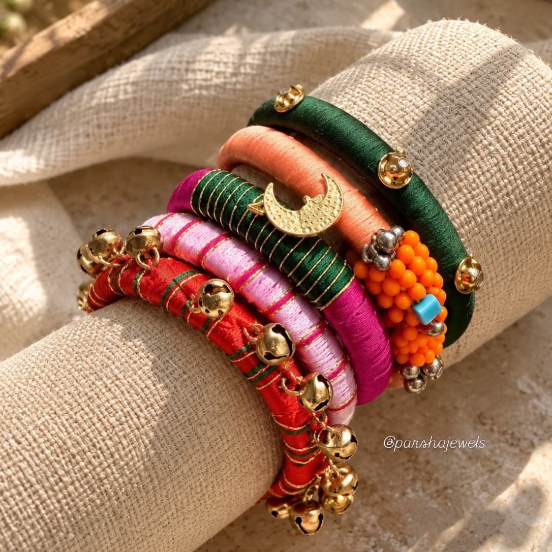 Multicolor boho bangles view 2