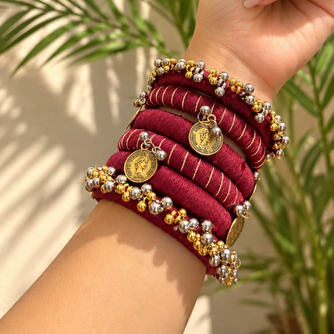 Maroon Noor bangles view 2